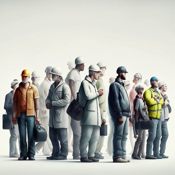 motivacional cene, people in work, white background