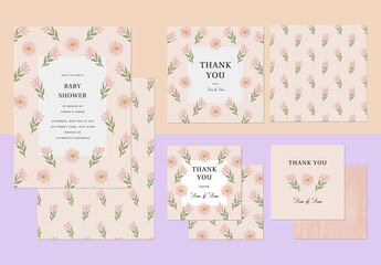 Baby Shower Invitation with Pink Florals