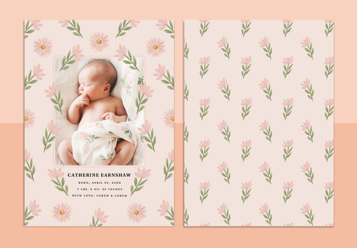 Baby Shower  Invitation with Floral Photo Card 