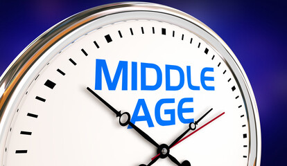 Middle Age Clock Counting Down Years Time Passing Aging 3d Illustration