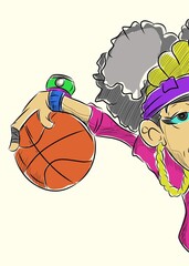 girl with a basketball