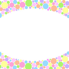 カラフルな水玉のフレーム―背景イラスト
