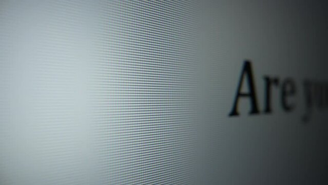 Are you free. Close-up text on monitor