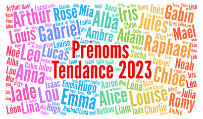 Prénoms tendance en 2023 en France