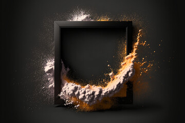 Abstract color splash with frame for wallpaper design