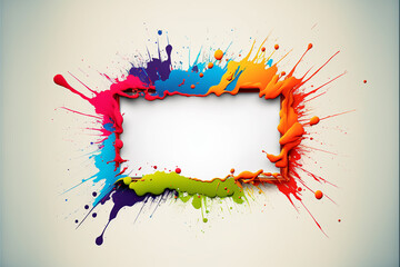 Fototapeta na wymiar Abstract colorfull paint splash with frame for wallpaper design