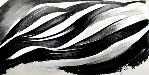 black and white abstract art brush strokes painting