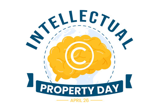 World Intellectual Property Day Illustration with Creativity and Light Bulb Idea for Web Banner or Landing Page in Flat Cartoon Hand Drawn Templates