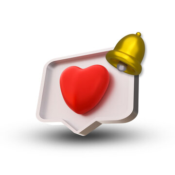 3D Rendering creative concept illustration chat love and notification bell
