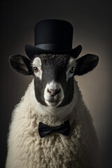 elegant sheep - Created with Generative AI technology.