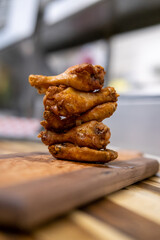 Tasty chicken wings ready to be served