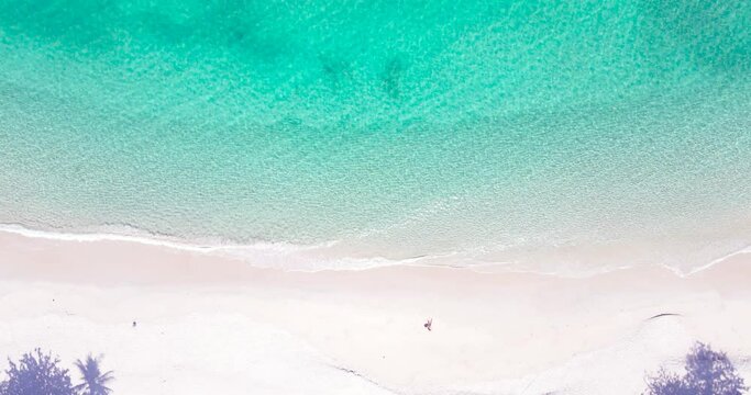 Aerial view tropical beach sea Phuket Thailand on January 2021