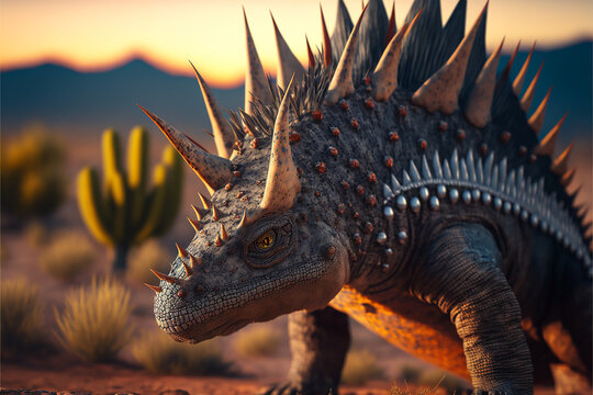 Stegosaurus illustrations. Generative AI