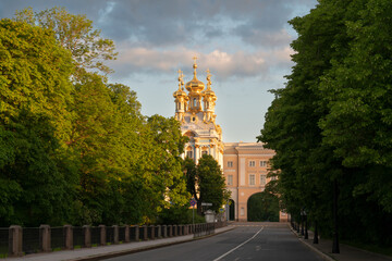 Church of the Ascension of Christ-the palace church of the Catherine Palace and the arch of the...