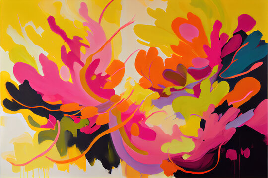 Colorful abstract composition with a happy theme