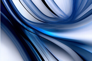 abstract blue wave background - generative ai illustration
