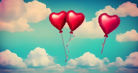Fototapeta premium valentine's day conccept background, retro, illustration, Generative AI