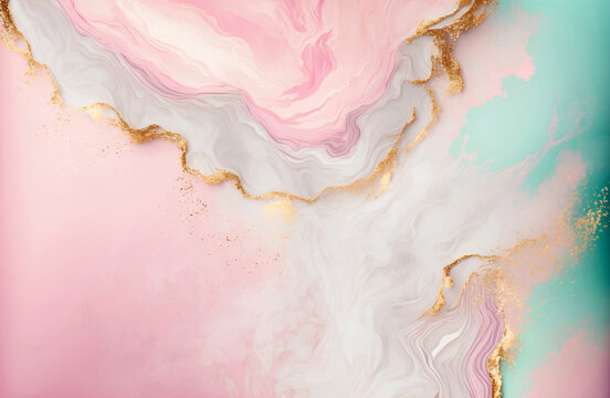 background of colors with pink, white and golden marble texture 