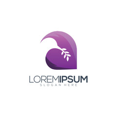 Awesome Purple Dove Premium Logo Vector