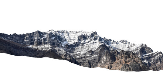 Mountain dusted with snow isolated cutout