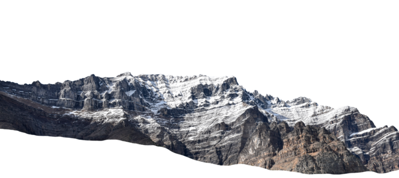 Mountain dusted with snow isolated cutout