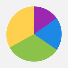 Pie chart icon in flat style, use for website mobile app presentation