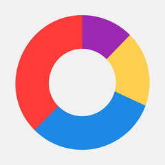 Obraz premium Pie chart icon in flat style, use for website mobile app presentation