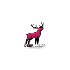 deer colorful design mascot logo illustration