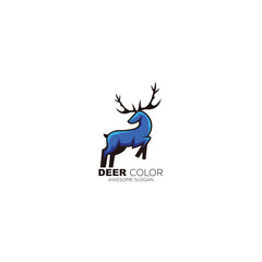 deer jump logo illustration design mascot colorful