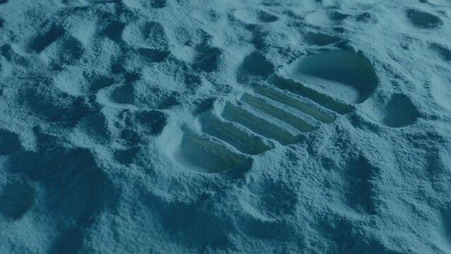 Footprint Of Astronaut On The Moon