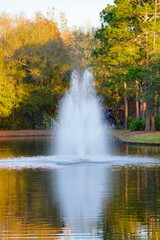 A beautiful community pond or lake	