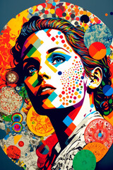 art form female face generative AI