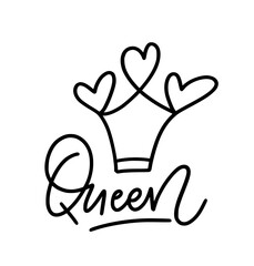 Queen. Modern calligraphy on transparent background