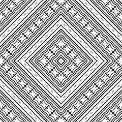 Vector pattern in geometric ornamental style. Black and white color.Seamless repeat pattern.Simple geo all over print block for apparel textile, ladies dress, fashion garment, digital wall paper.