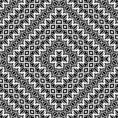 Vector pattern in geometric ornamental style. Black and white color.Seamless repeat pattern.Simple geo all over print block for apparel textile, ladies dress, fashion garment, digital wall paper.