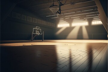 Digital illustration about basketball and sports. Generative AI.