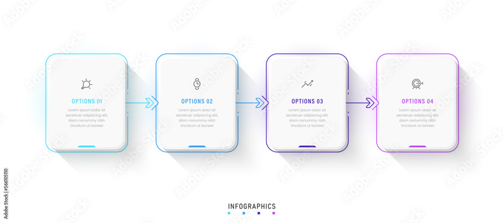 Wall mural vector infographic label design template with icons and 4 options or steps. can be used for process 