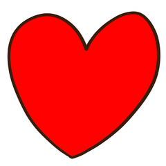 Red heart ,Hand drawn hearts doodle 