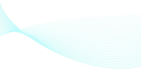 Wave lines smooth flowing dynamic green gradient isolated on transparent background