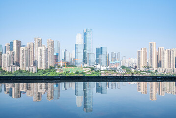 Fototapeta na wymiar Architectural scenery of Jiangbei CBD in Chongqing, China