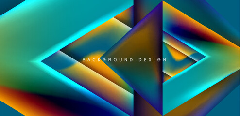 Abstract bakground with overlapping triangles and fluid gradients for covers, templates, flyers, placards, brochures, banners