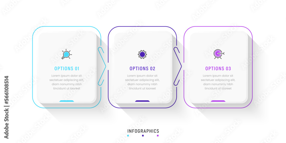 Wall mural vector infographic label design template with icons and 3 options or steps. can be used for process 