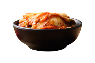 Kimchi cabbage in bowl, Korean homemade fermented side dish food