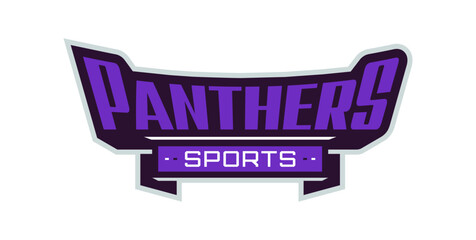 Bold sports font for panther mascot logo. Text style lettering for esport, mascot logo, sport team, college club. Vector illustration isolated on background