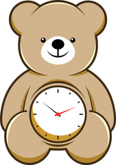 Teddy bear with clock inside