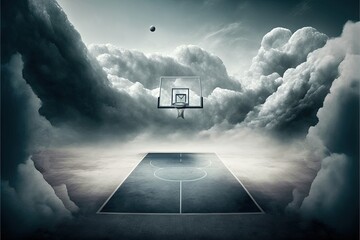 Digital illustration about basketball and sports. Generative AI.