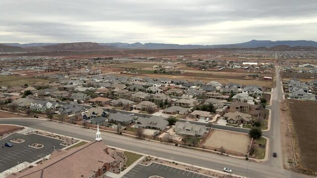 The Washington neighborhood of St. George, Utah - aerial flyover