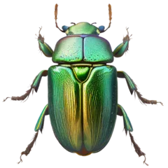 Foto op Canvas animal10 green june beetle bug insect grub coleopteran fly entomology animal transparent background cutout © Natural PNG