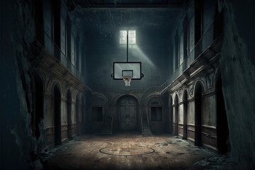 Digital illustration about basketball and sports. Generative AI.