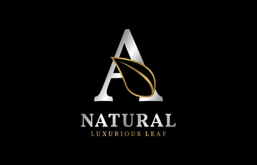 letter A natural luxurious leaf